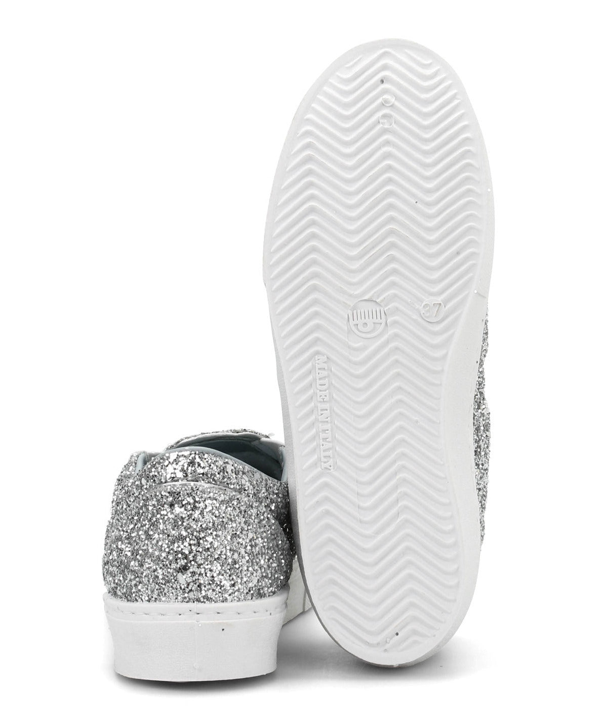 Chiara Ferragni Women's Dark Grey Glitter Flirting Wink Eye