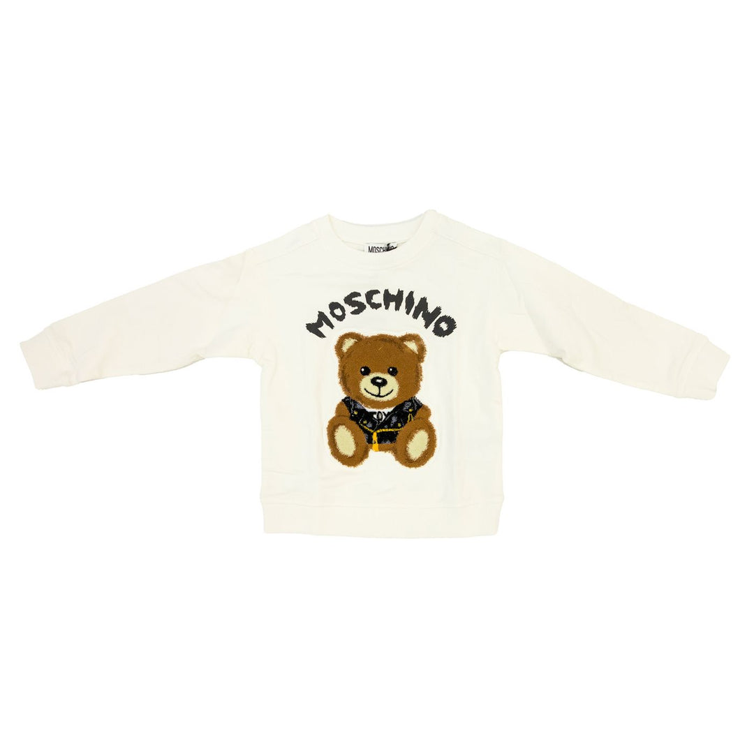 Moschino Kids Teddy Bear Cotton Sweatshirt - White