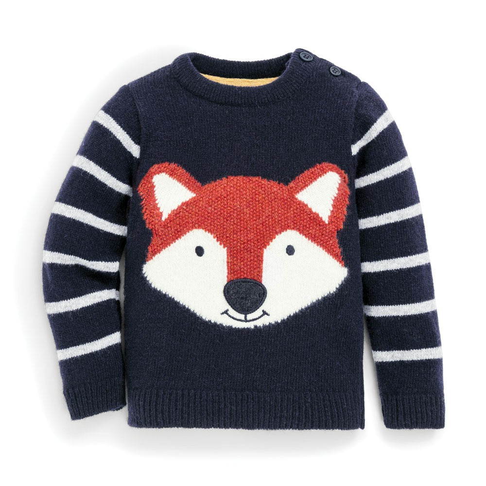 Jojo Maman Bebe Kids Navy Fox Sweater
