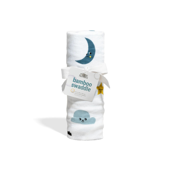 Rookie Humans Bamboo Baby Swaddle - Moon & Stars Print 47x47 in