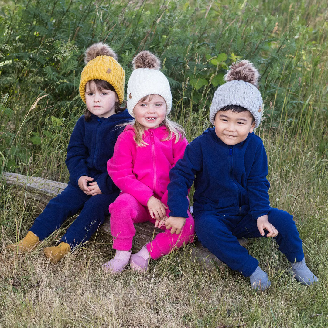 >Jan & Jul Kids & Adult Cable Knit Twinning Beanies Hat - Mustard