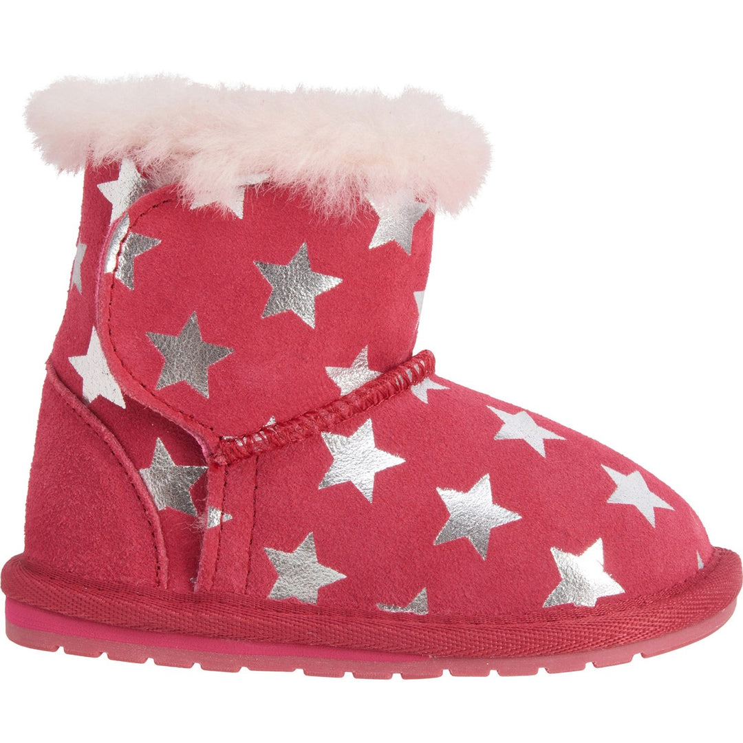 EMU AUSTRALIA Deluxe Wool Baby Walker Winter Boots in Starry Night Fuschia