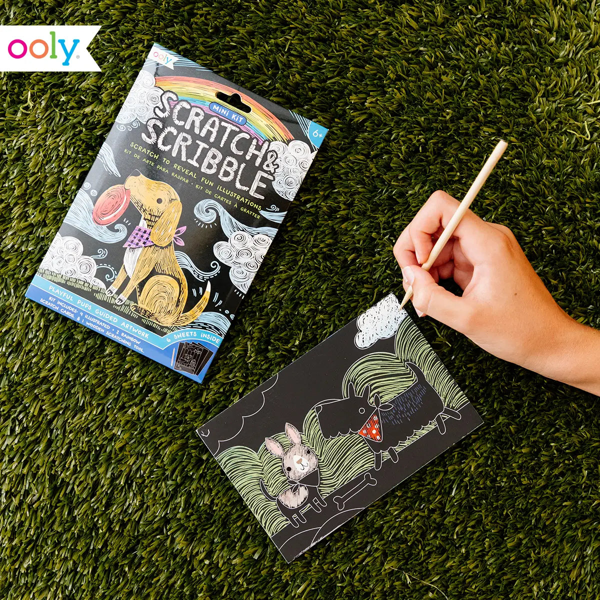 OOLY Mini Scratch & Scribble Art Kit: Playful Pups