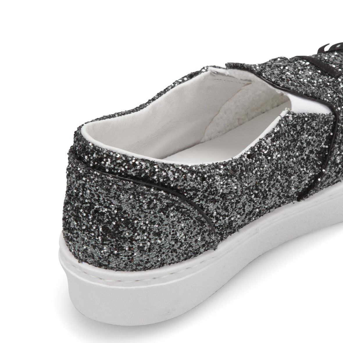 Chiara Ferragni Women's Dark Grey Glitter Flirting Wink Eye