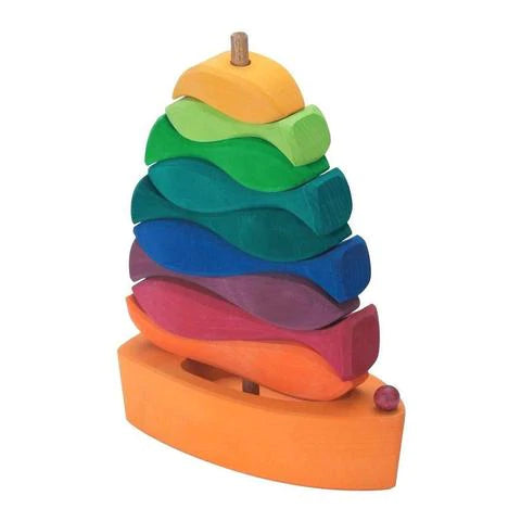 NIC Toys Glueckskaefer Fish and Boat Stacking 10 Pieces