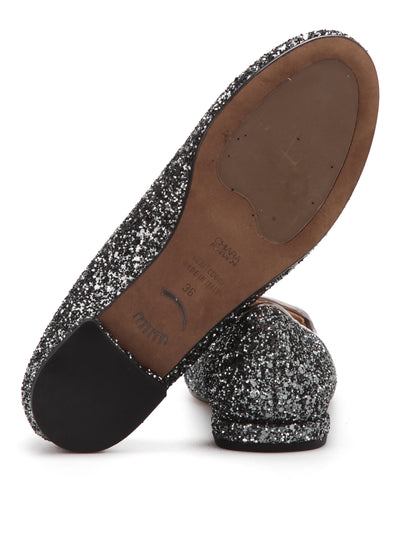 Chiara Ferragni Women's Dark Silver Glitter Red Lips & Lipstick Make up Flat