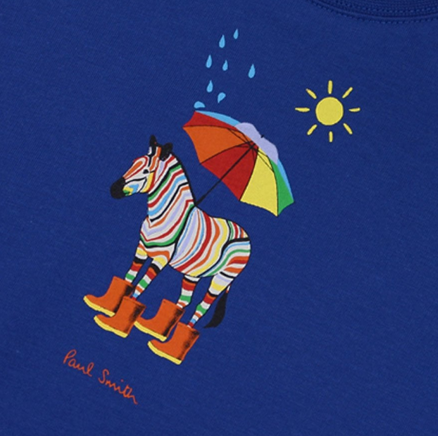 Paul Smith Junior Kids Umbrella Zebra Long Sleeve Tee Shirt 5P10521 470