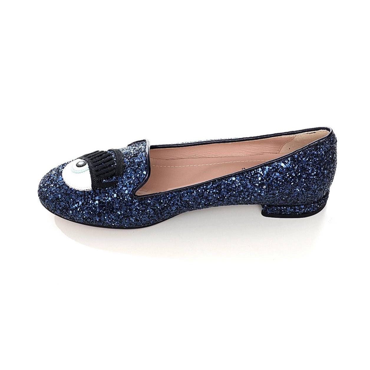 Chiara Ferragni Women's Blue Glitter Flirting Flat