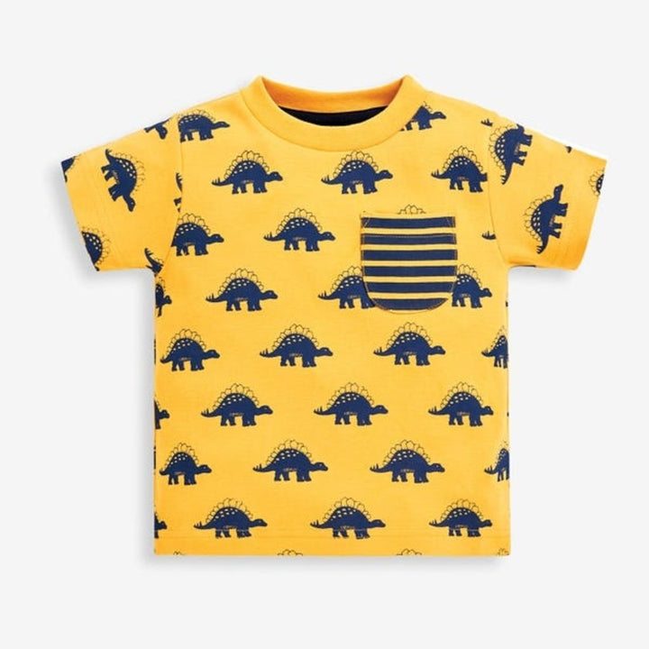 Jojo Maman Bebe Kids ellow Stegosaurus Print T-shirt