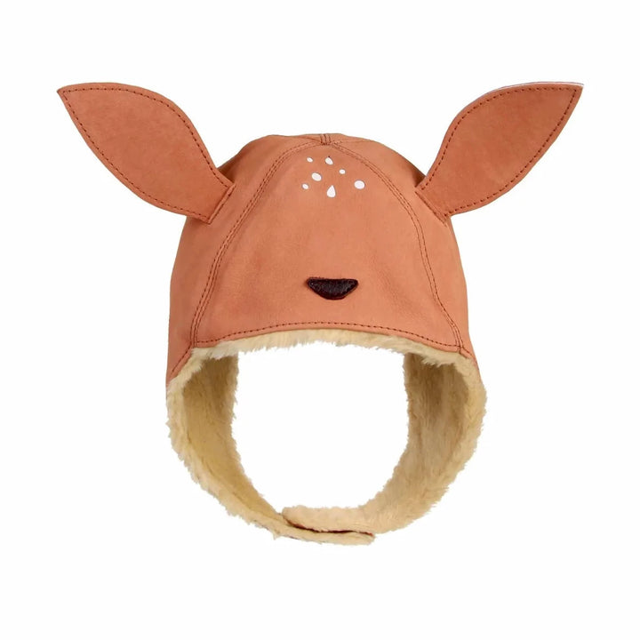 Donsje Kids KAPI Winter Leather Hat - Deer