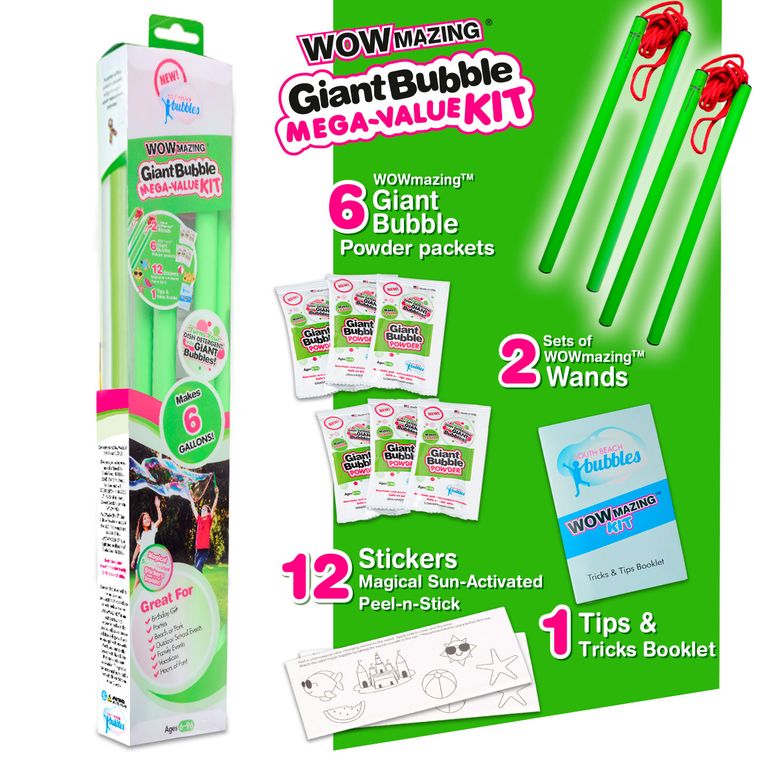 WOWmazing Mega Value Kit: 2 Large Wands. Makes 6 Gallons!