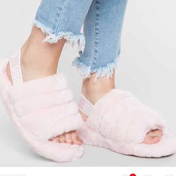 Ugg Fluff Faux Fur Ugg Slides UGG Kids Girl Fluff Yeah Slide In