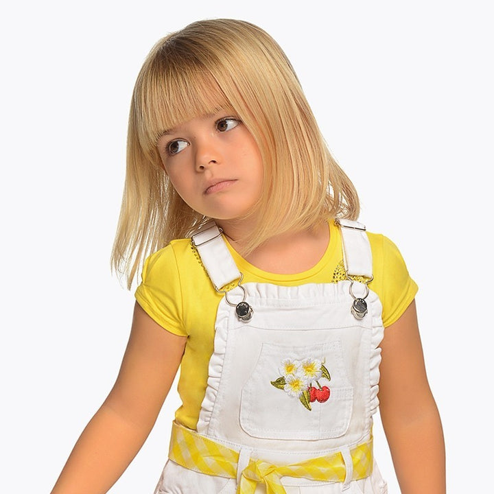 Mayoral 174-084 Kids Girl Short Sleeve T-Shirt - Yellow