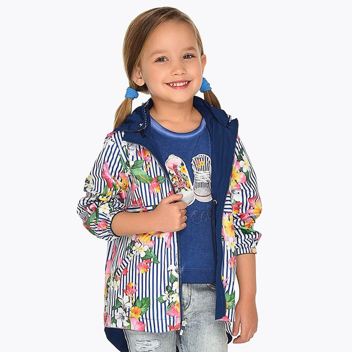 Mayoral 3413-011 Kids Girl Reversible Parka Nautical Jacket
