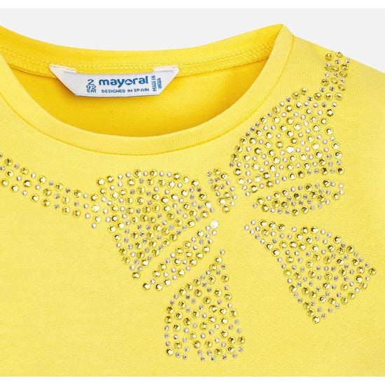 Mayoral 174-084 Kids Girl Short Sleeve T-Shirt - Yellow