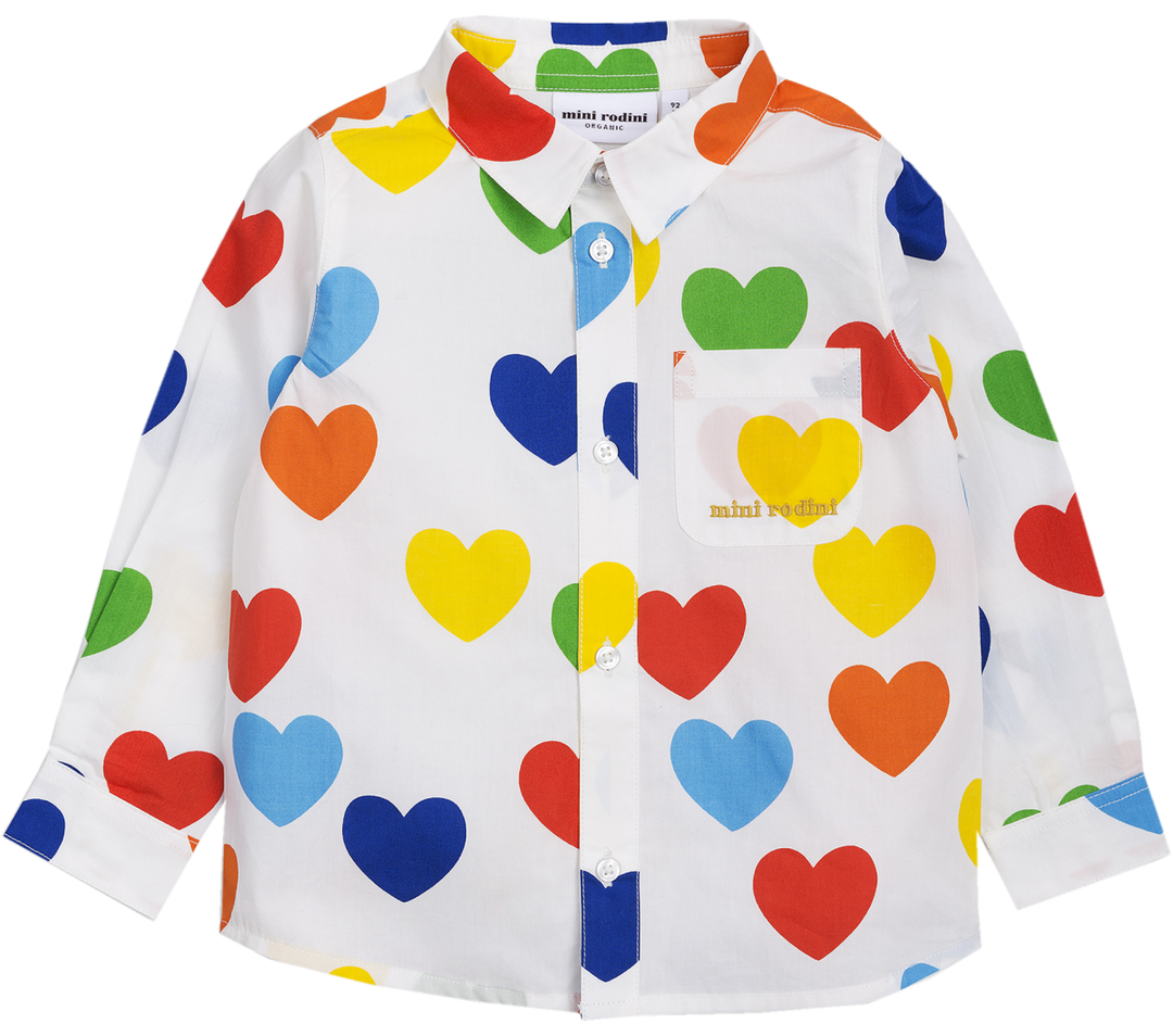 Mini Rodini Kids Rainbow Love Woven Shirt
