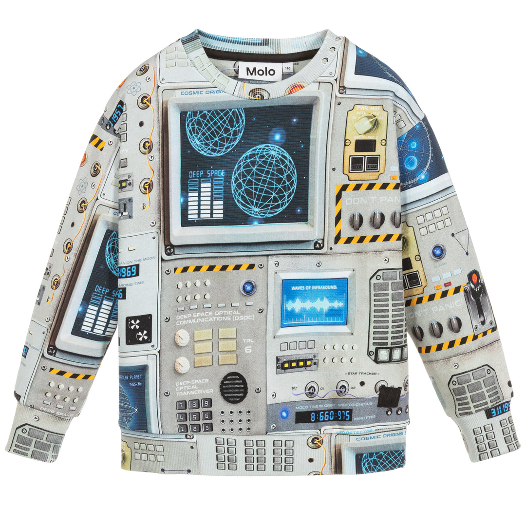 Molo Kids Boy's Madsim Sweatshirt - Space Navigation