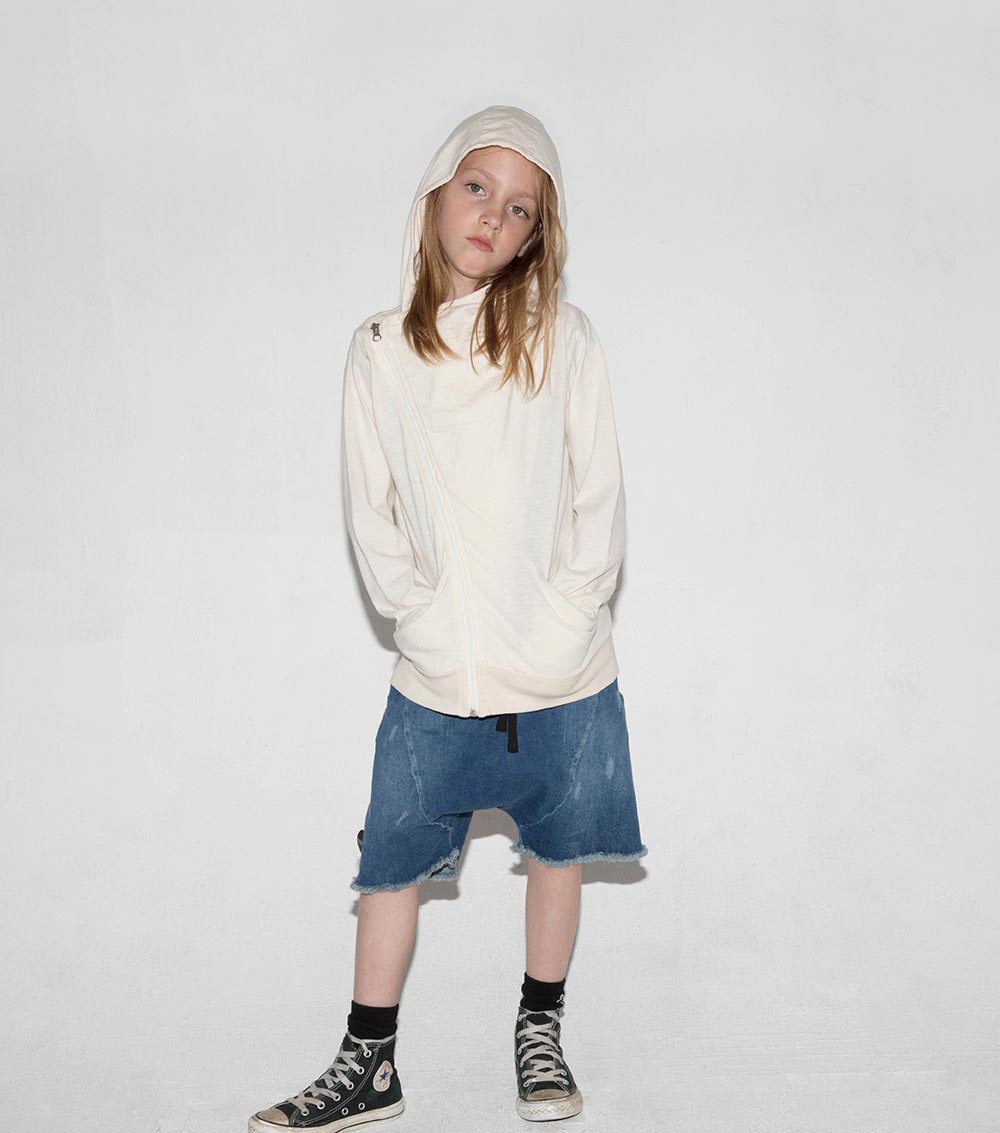 Nununu Kids White EMBROIDERED SKULL Hoodie