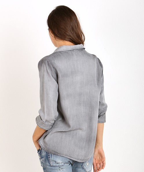 Bella Dahl Contemporary Button Down Shirt in Grey