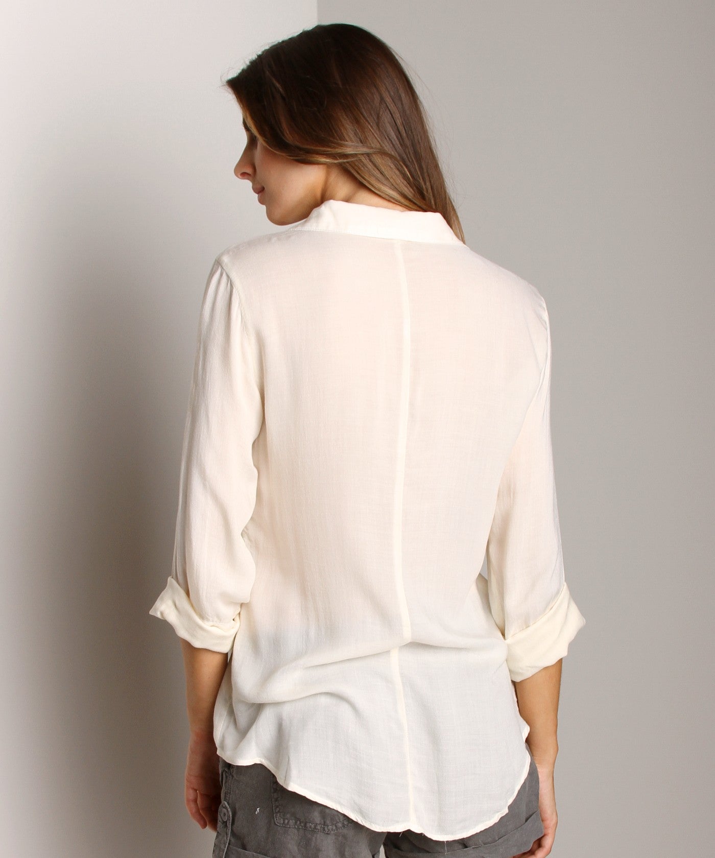 Bella Dahl Patch Pocket Button Down Shirt in White