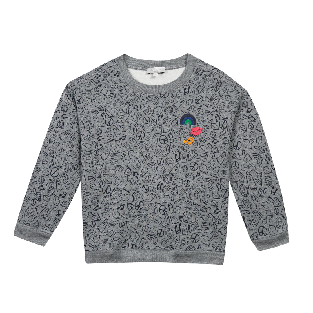 Paul Smith Junior Kids Sweater Tee in Grey Marl 5K15002-20