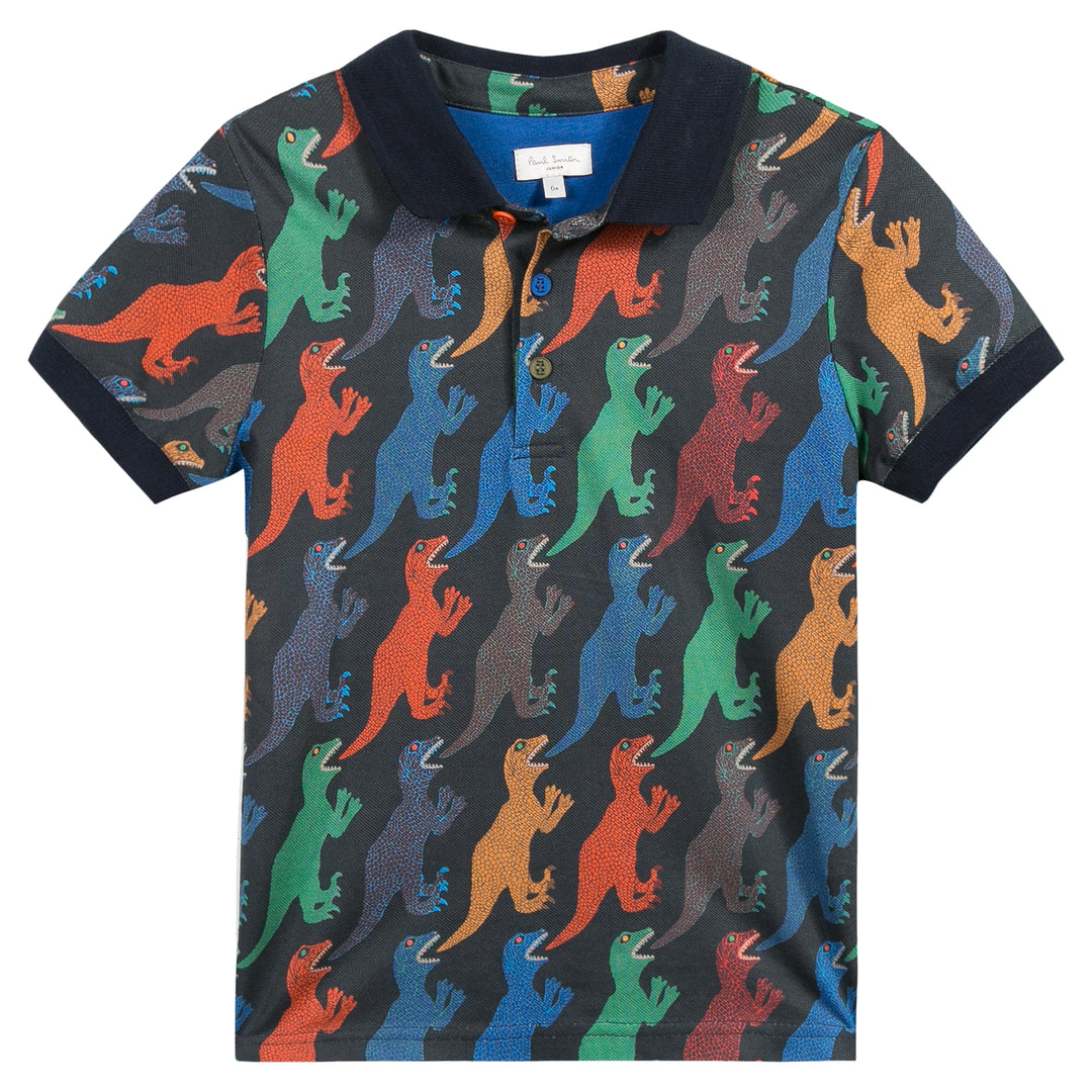 Paul Smith Junior Kids Pegasus Dinosaur Print Polo Shirt