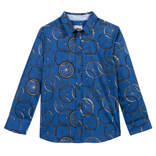 Paul Smith Junior Kids Boy Royal Blue Wheels Shirt 5K12602-450
