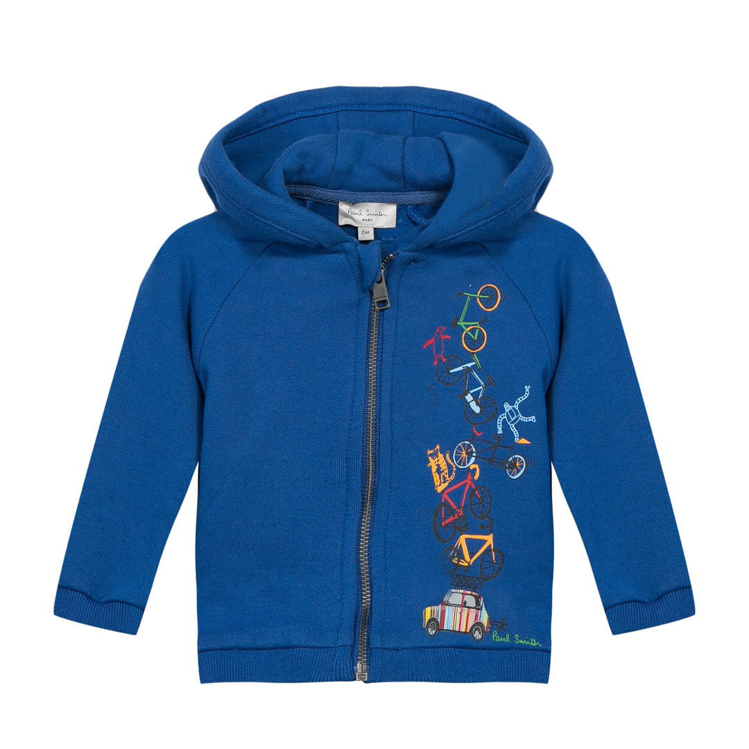 Paul Smith Junior Baby "Bicycles Poppet" Hoodie in Royal Blue