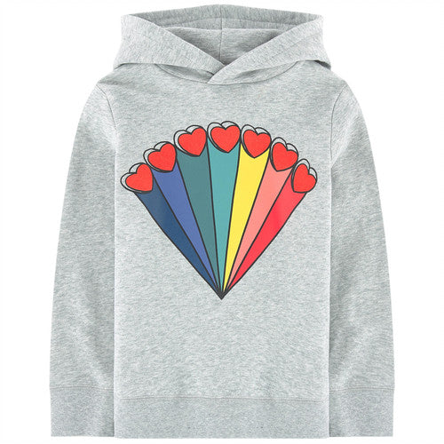 STELLA McCARTNEY Kids Rainbow & Hearts Hoodie - Heather