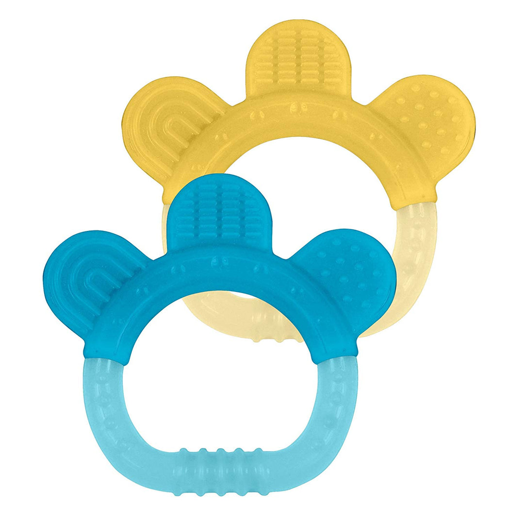 I Play Green Sprouts Silicone Teether 2PK Blue/Yellow