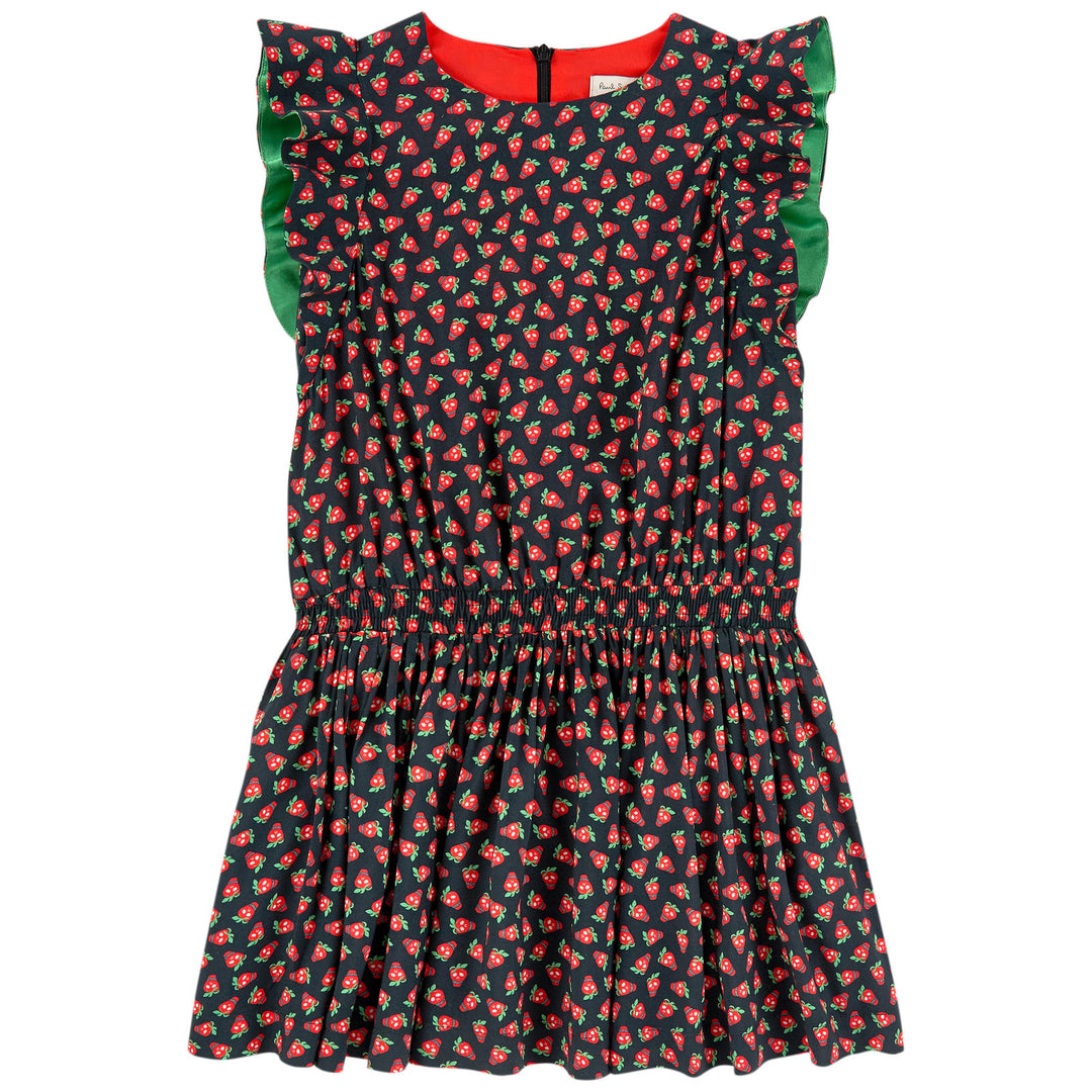 Paul Smith Junior Kids Girl Strawberry Print Viscose Dress 5L34022 02