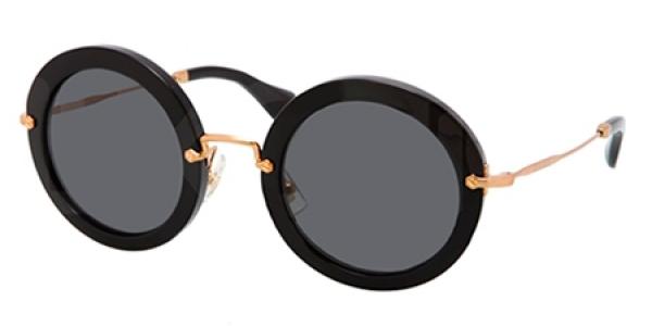 MIUMIU Women's "SPECIAL PROJECT" Semi Metal/Plastic Construction Sunglasses in Black