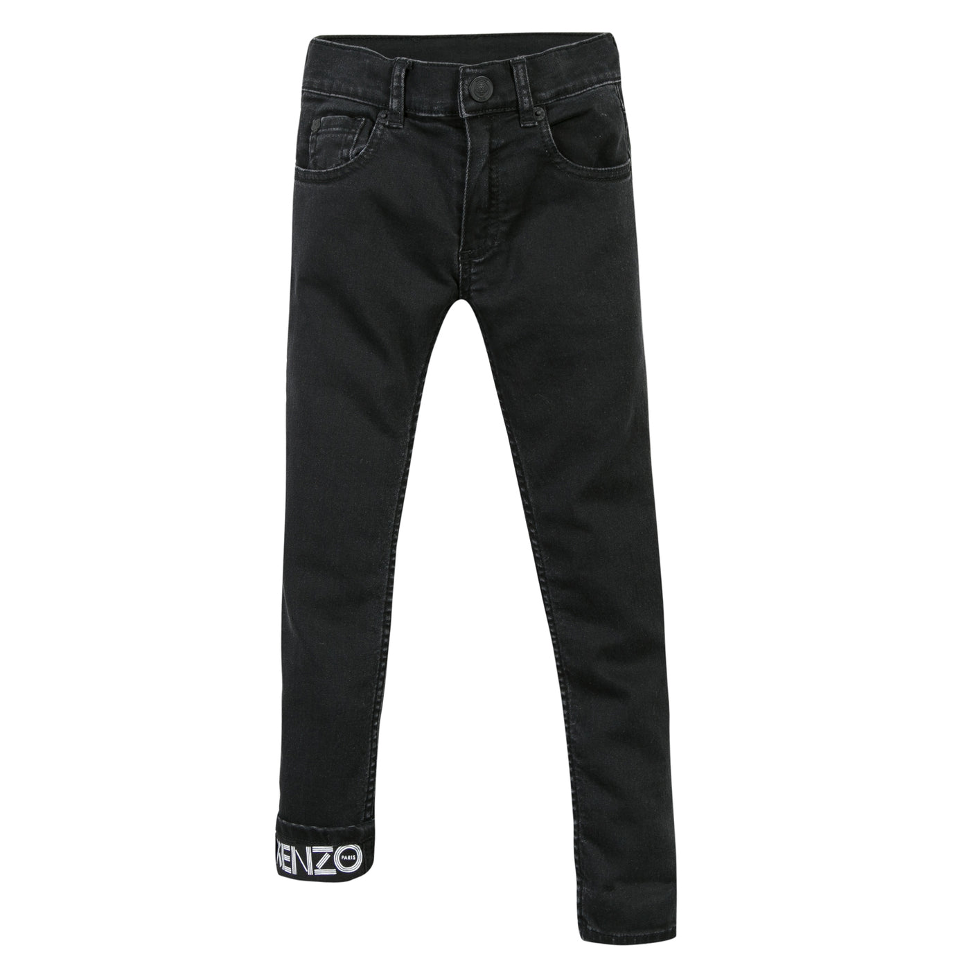 Kenzo Kids Skinny Fit Lined Black Jeans KK22568 294