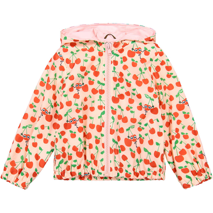 Fendi Kids Girls Cherry Monster Print Windbreaker Jacket in Pink