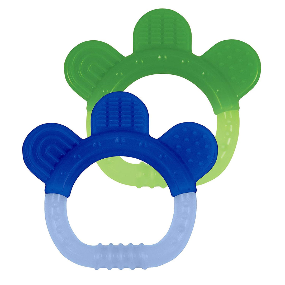 I Play Green Sprouts Silicone Teether 2PK Blue/Green