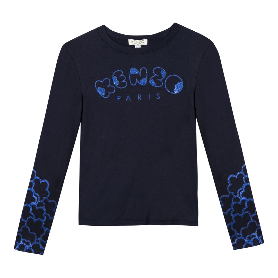 Kenzo Kids Long Sleeve Tee Shirt in Dark Blue