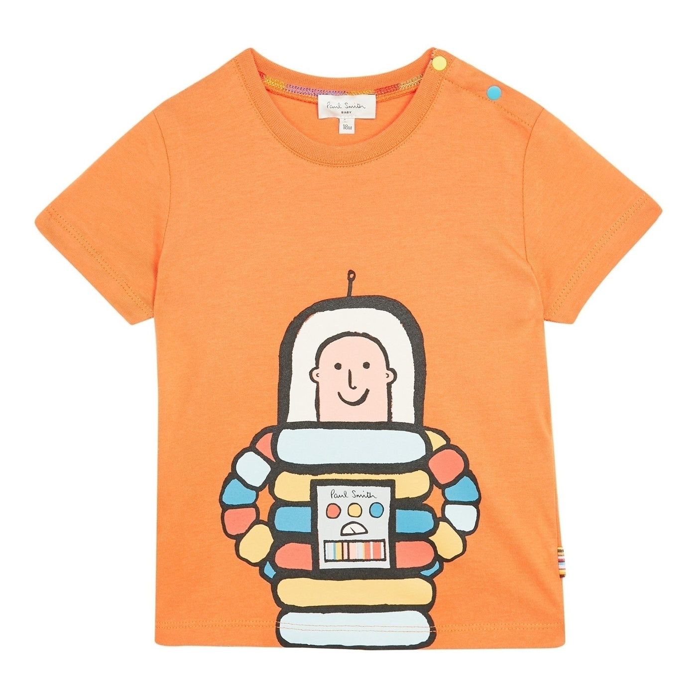 Paul Smith Junior Kids Rodrigue Astronaut Print T-Shirt in Sunset Orange 5L10601 761
