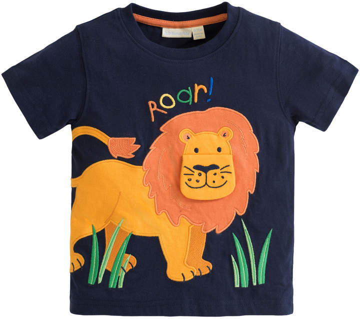 Jojo Maman Bebe Kids Boys/Baby Lion T-shirt in Navy