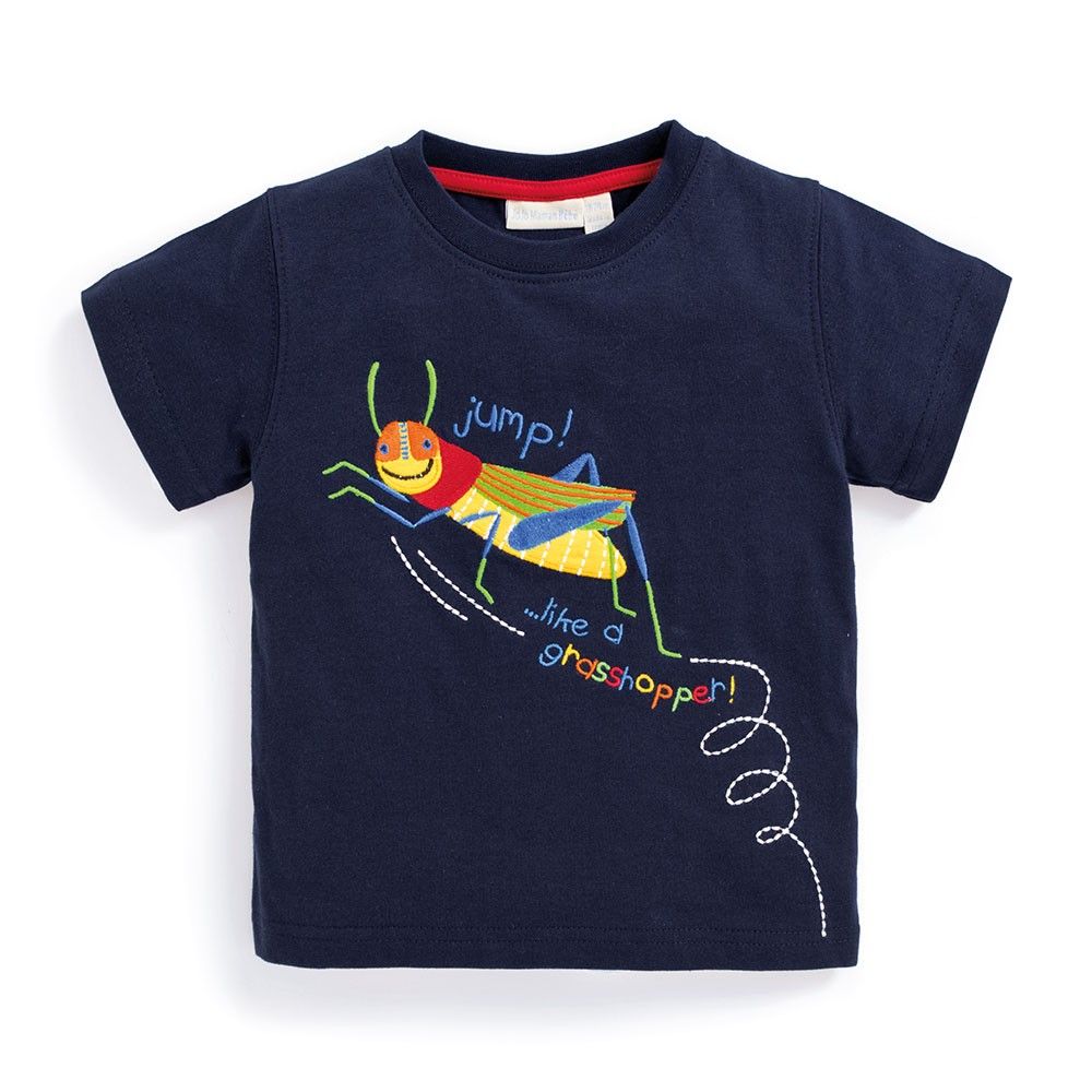 Jojo Maman Bebe Kids Grasshopper T-Shirt in Navy
