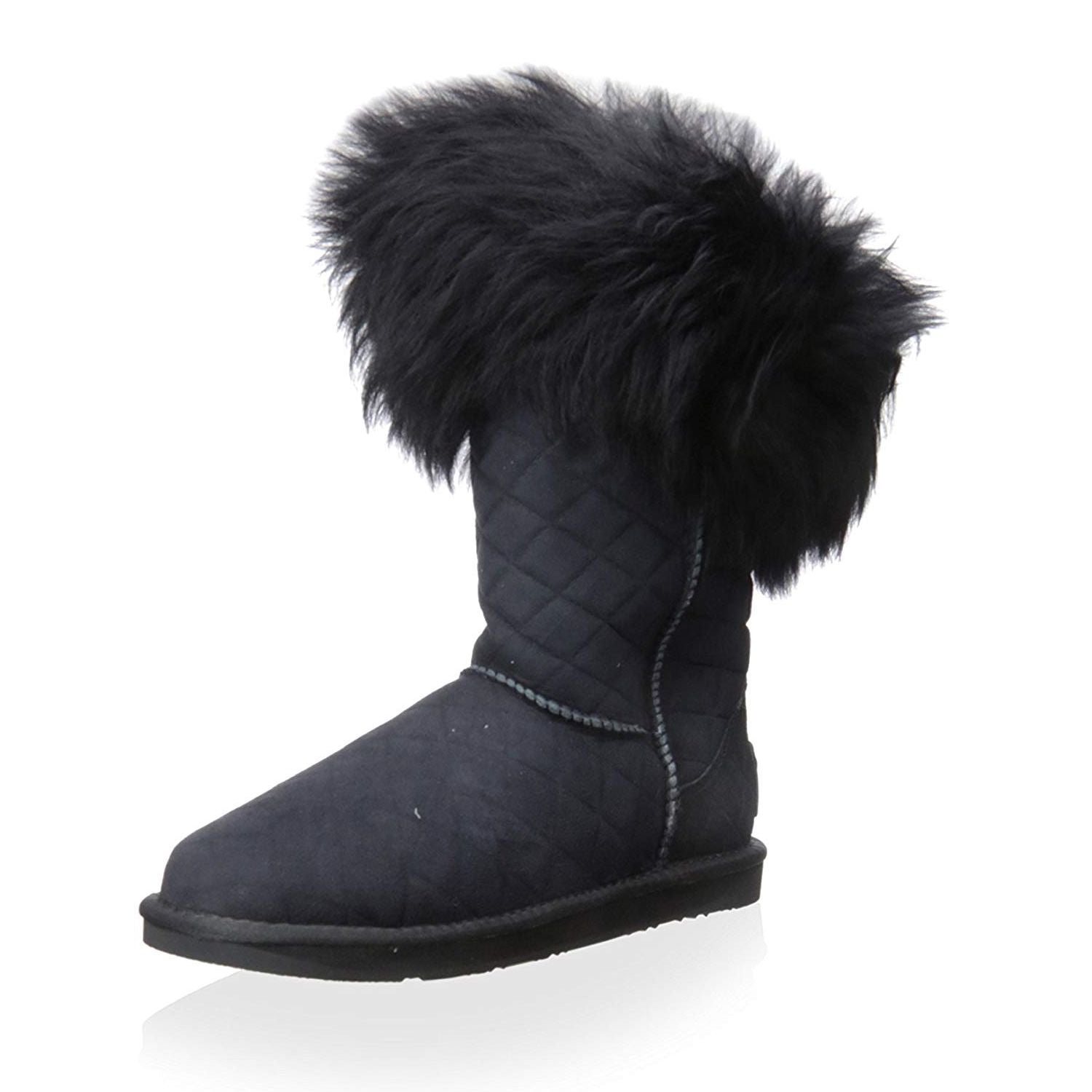 Australia Luxe Women s Foxy Shearling Short Boots in Black Quilt