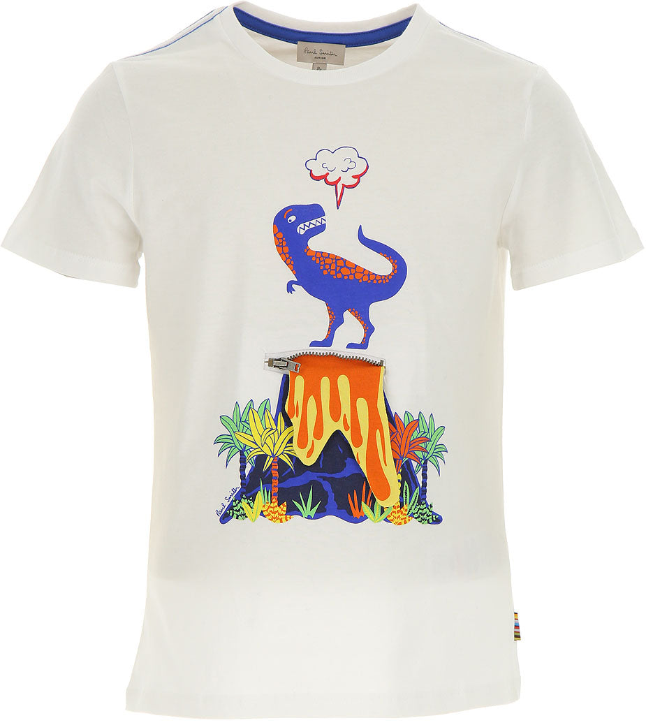 Paul Smith Junior Kids 'Rimini' Dinosaur T-Shirt in White