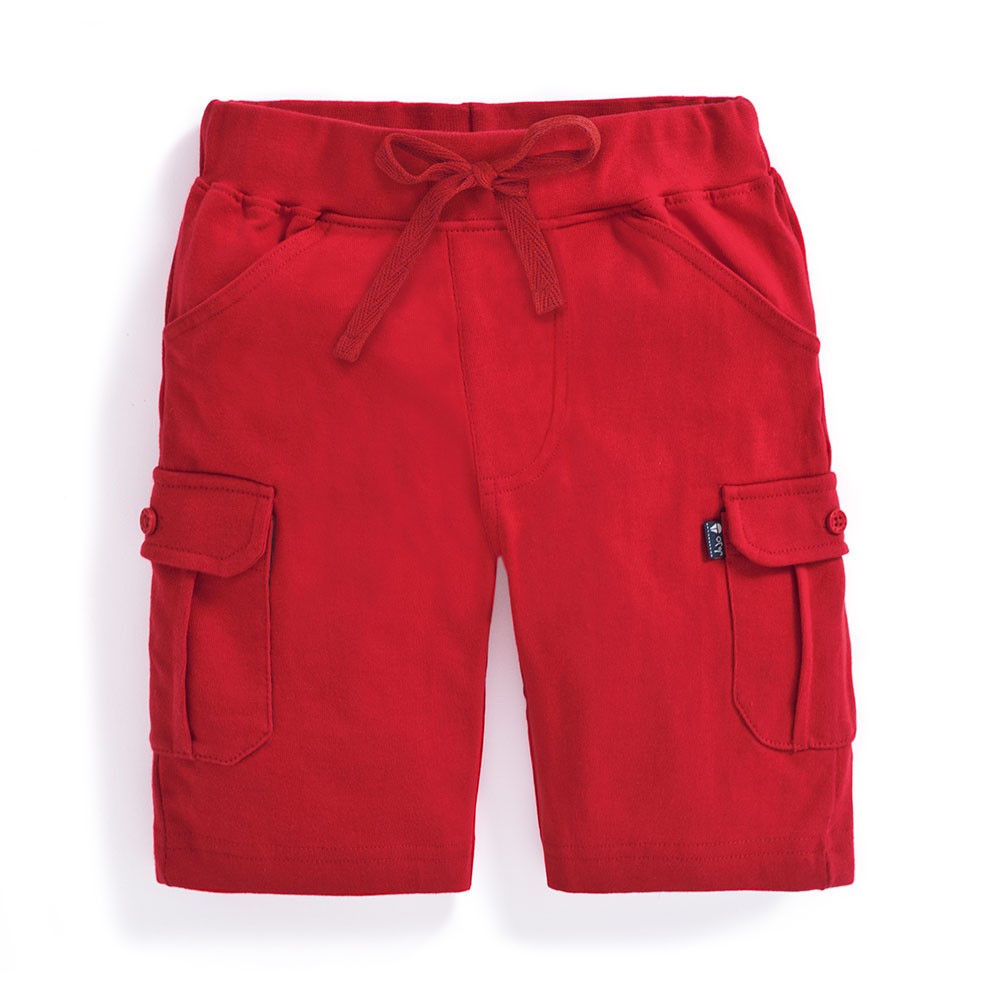 Jojo Maman Bebe Jersey Cargo Shorts Red