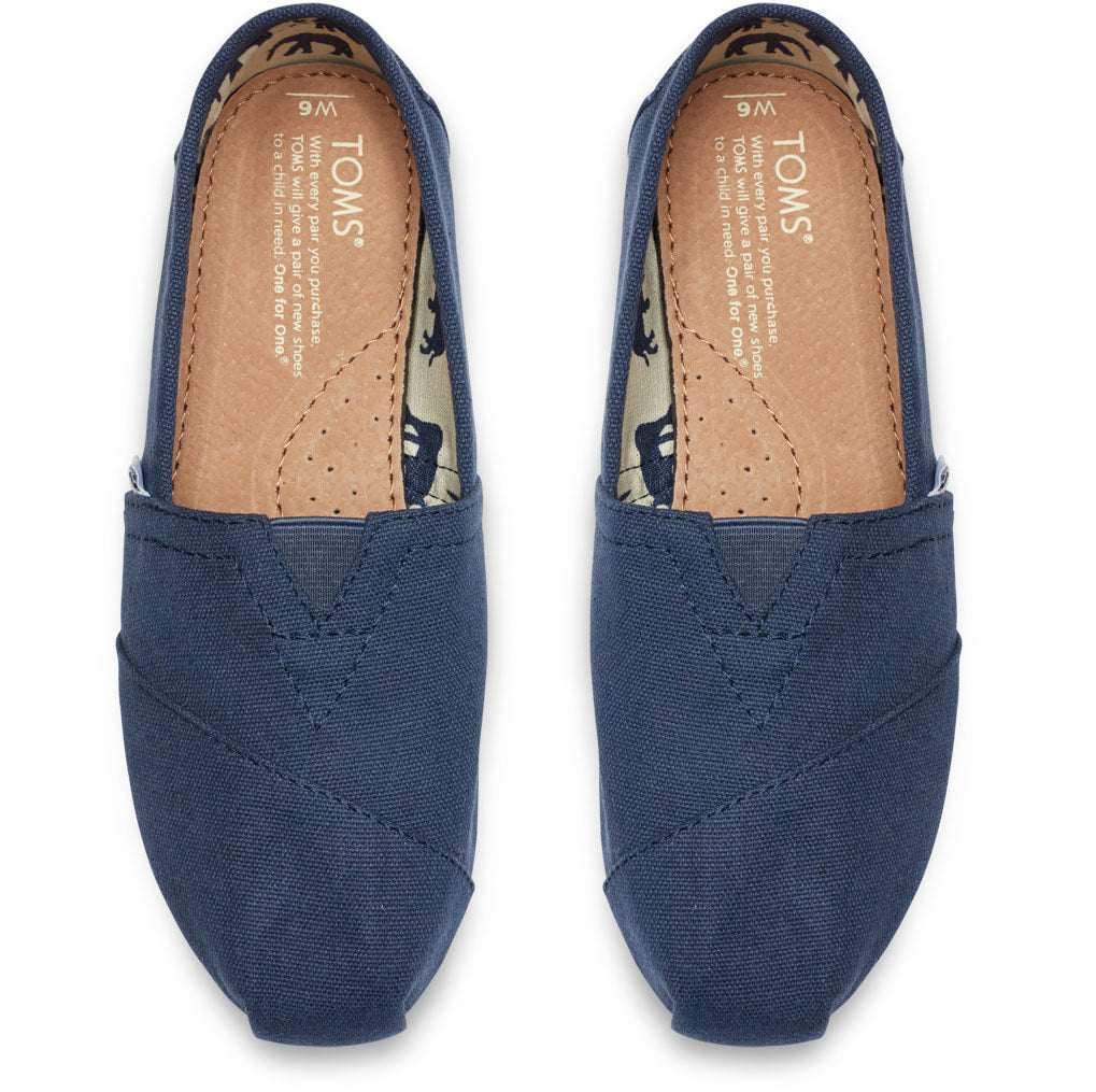 TOMS Women's Canvas Navy Slip On Shoes