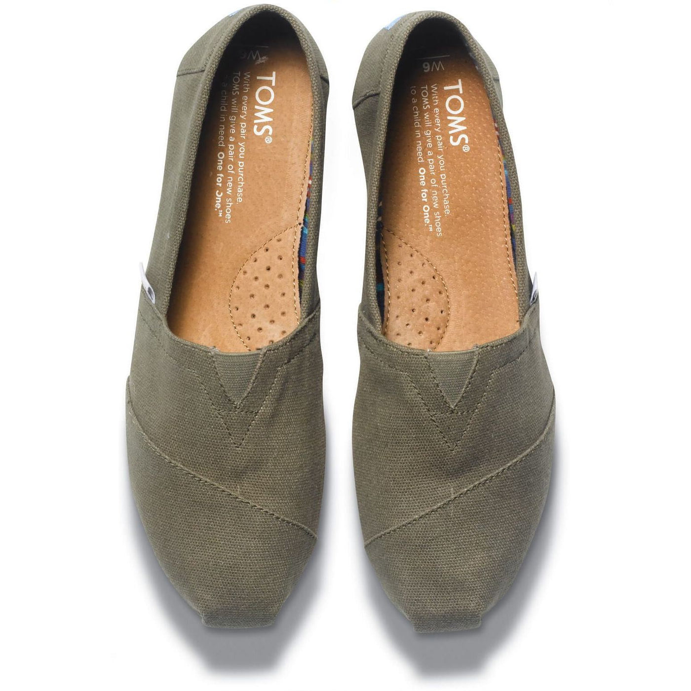 TOMS Women's Canvas Olive Slip On Shoes