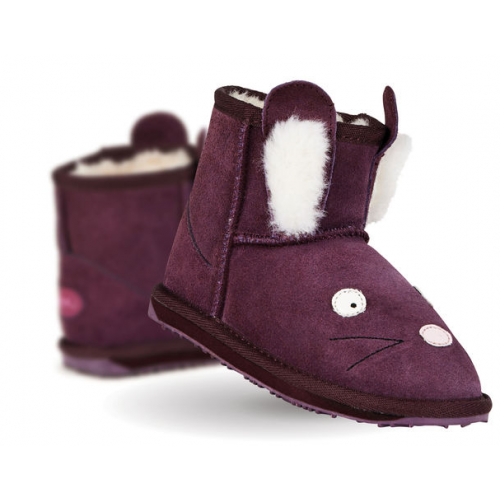 EMU AUSTRALIA Kids Little Creature Rabbit Mini Purple Snow Boots
