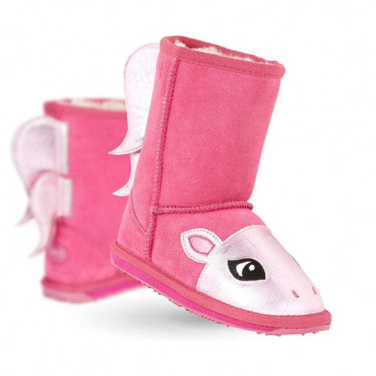 EMU AUSTRALIA Kids Little Creatures Pony Snow Boots in Hot Pink