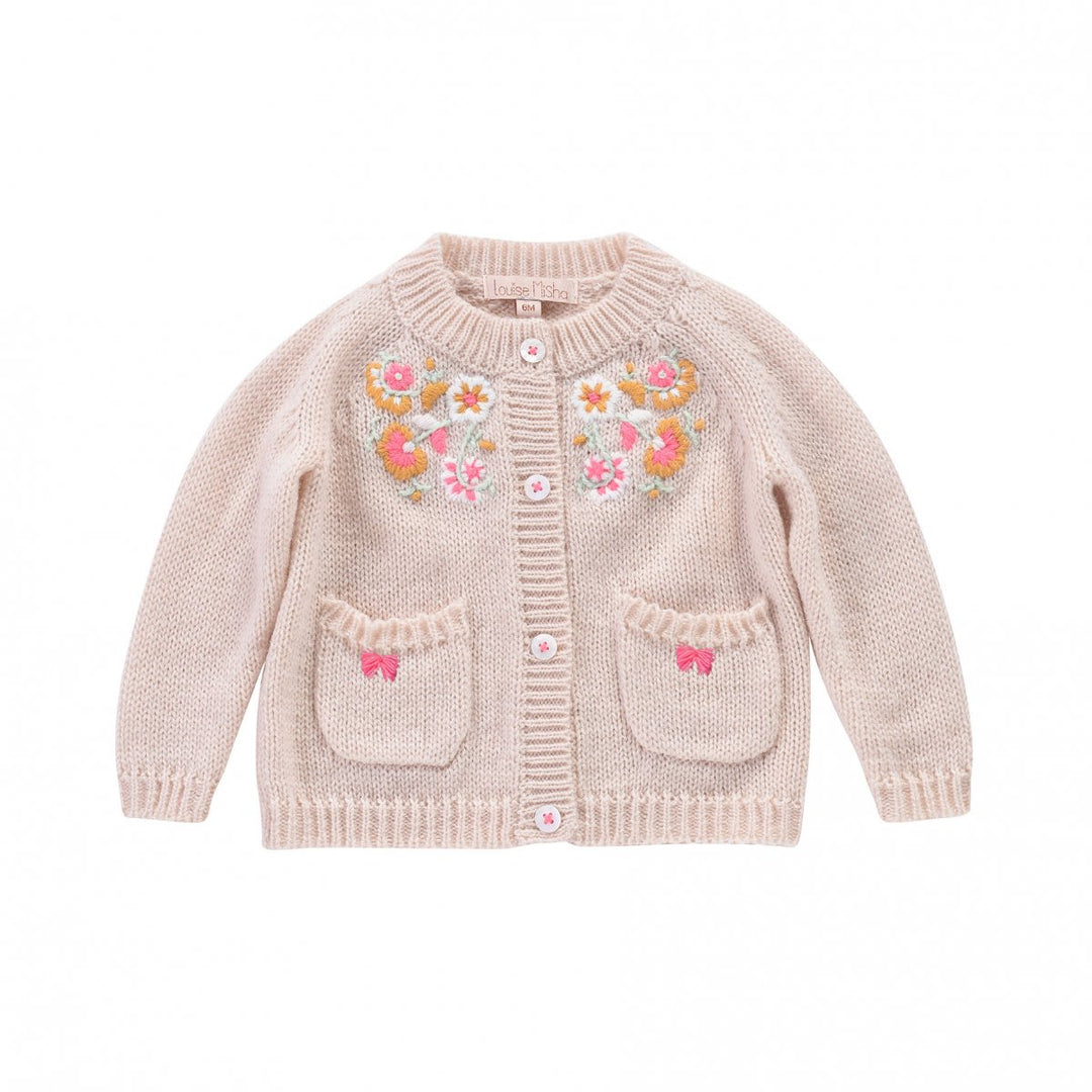 Louise Misha Kids Girl's Gilet Velika Sweaters in Cream