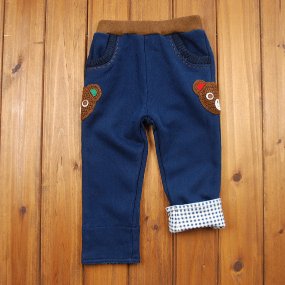 Miki House Bear Sweatpants in Navy