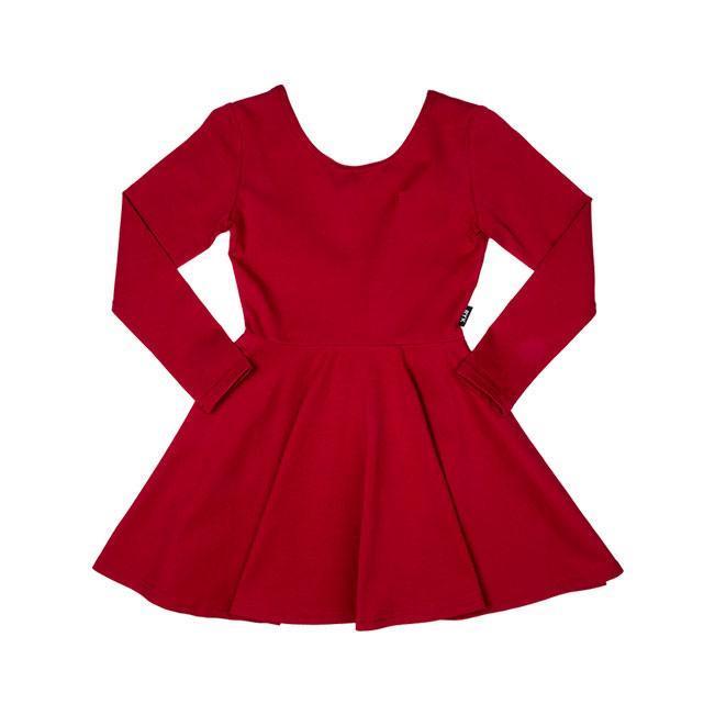 Rock Your Baby - Mabel Long Sleeve Waisted Dress Burgundy TGD1873-B