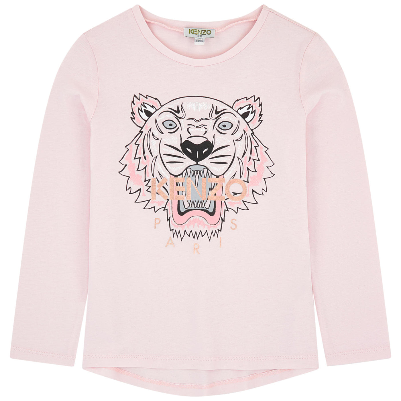 Kenzo Kids Girls Pink Cotton Tiger Top KM1024832